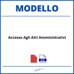 Modello Accesso Agli Atti Amministrativi