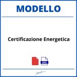 Modello Certificazione Energetica