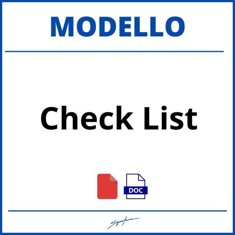 Modello Packing List