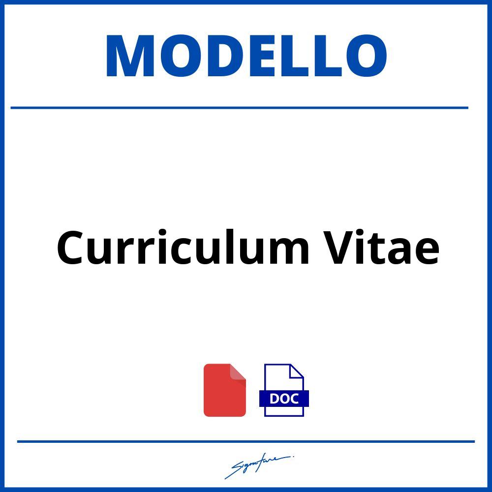 Modello Curriculum Vitae