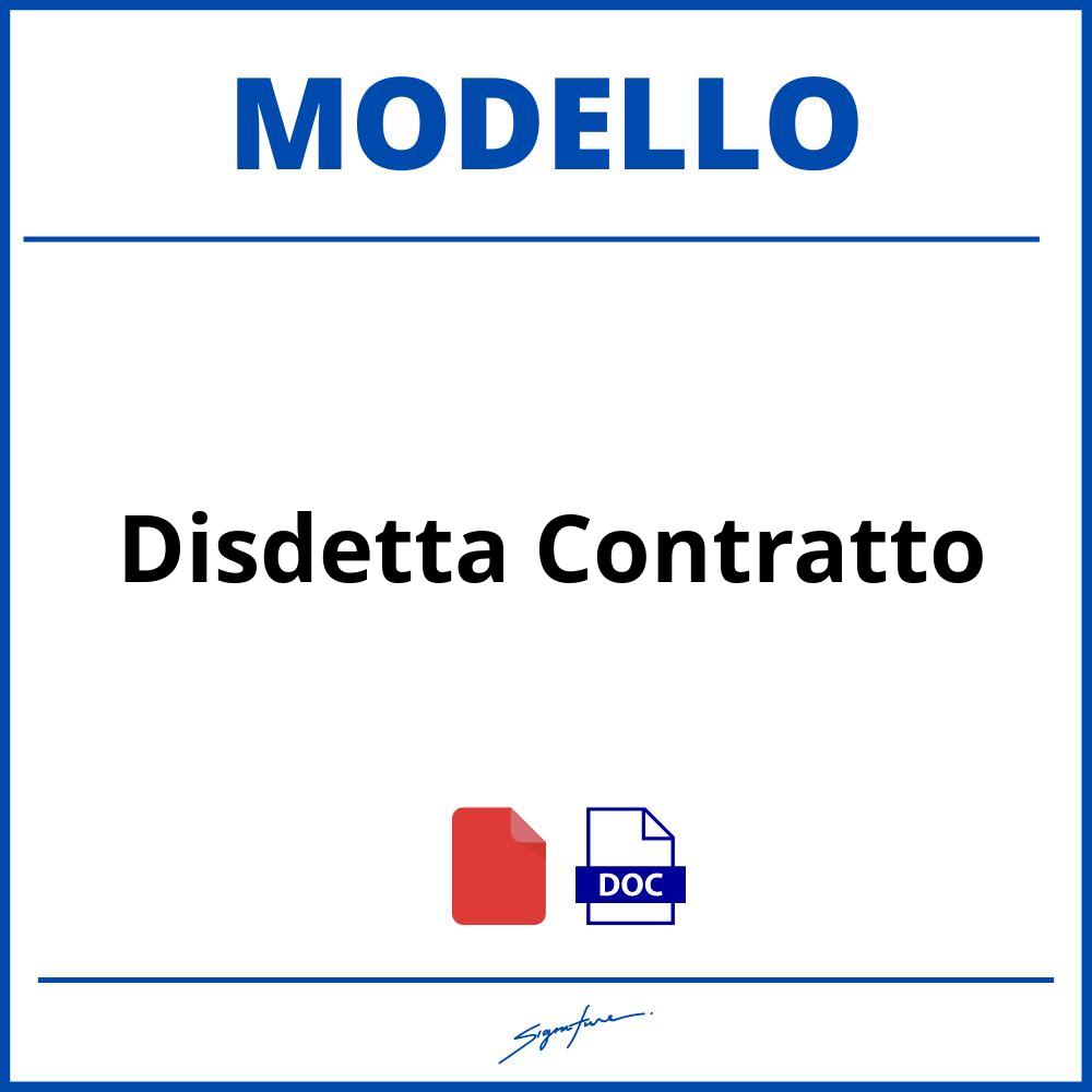 Modello Disdetta Contratto