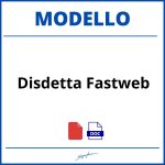 Modello Disdetta Fastweb