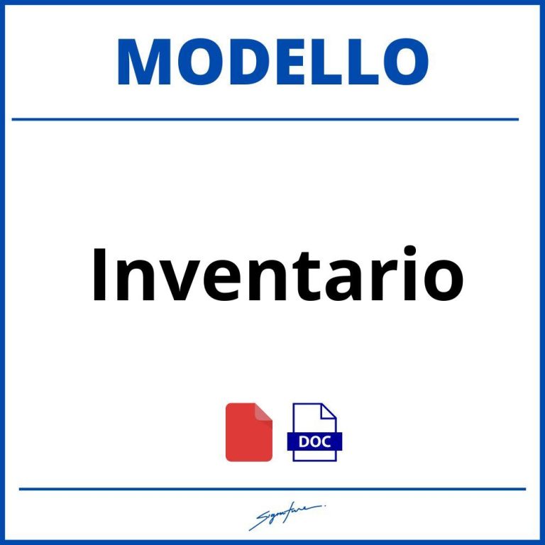 Modello Inventario Magazzino