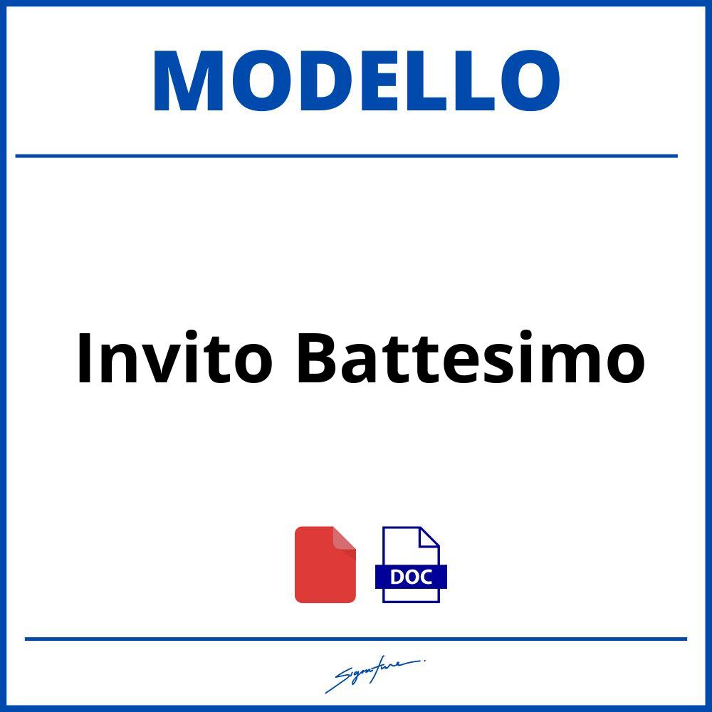 Modello Invito Battesimo