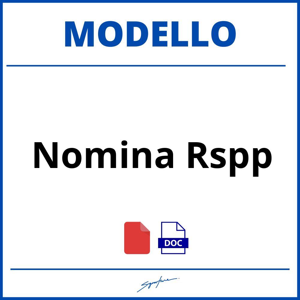 Modello Nomina Rspp