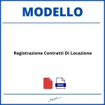 Modello Registrazione Contratti Di Locazione
