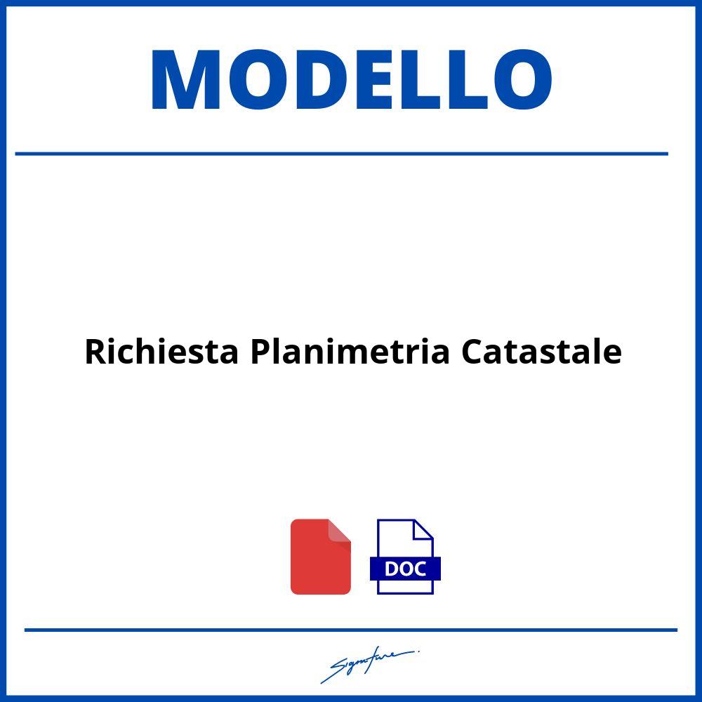 Modello Richiesta Planimetria Catastale