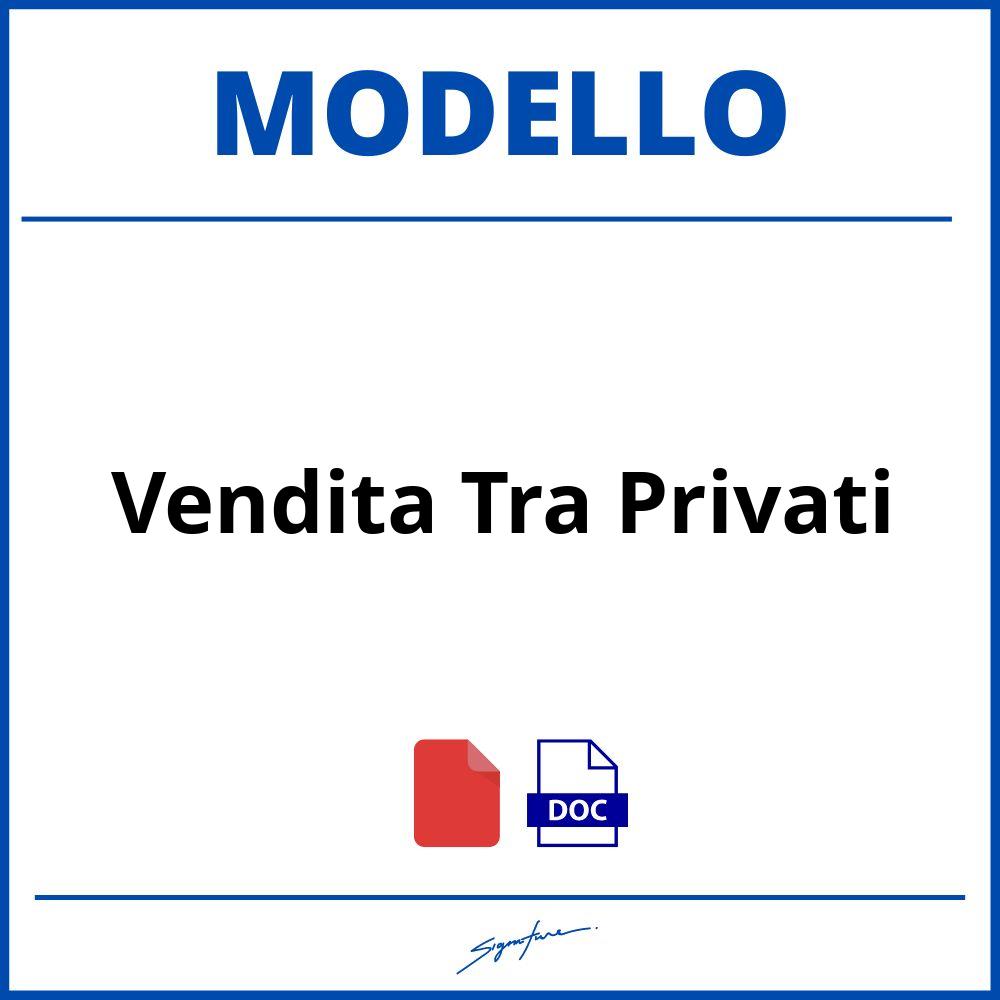 Modello Vendita Tra Privati